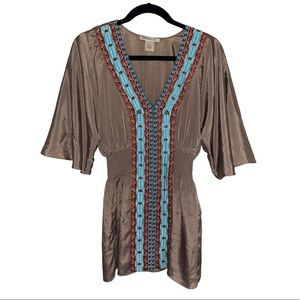 Arden B y2k, embroidered bohemian top, size XS, stretchy waist
